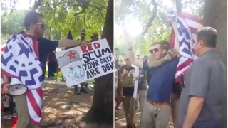 Meme-toting racist troll fails to make friends with actual gun-toting racists